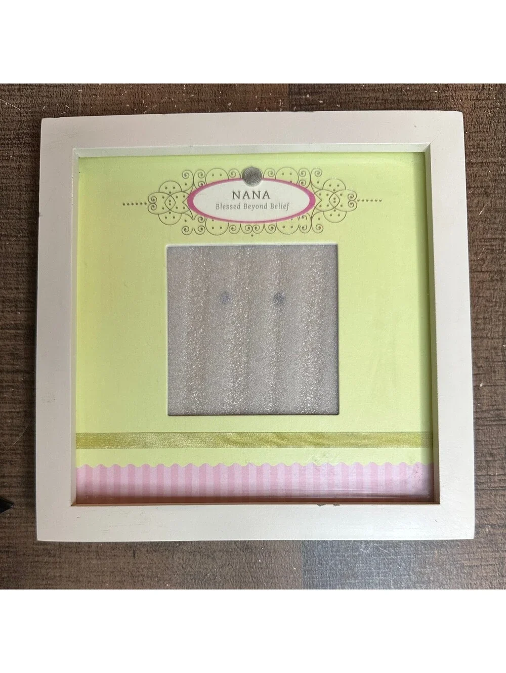 Hallmark Nana Blessed Beyond Belief 3x3 Photo Frame Pink Green Grandmother Gift